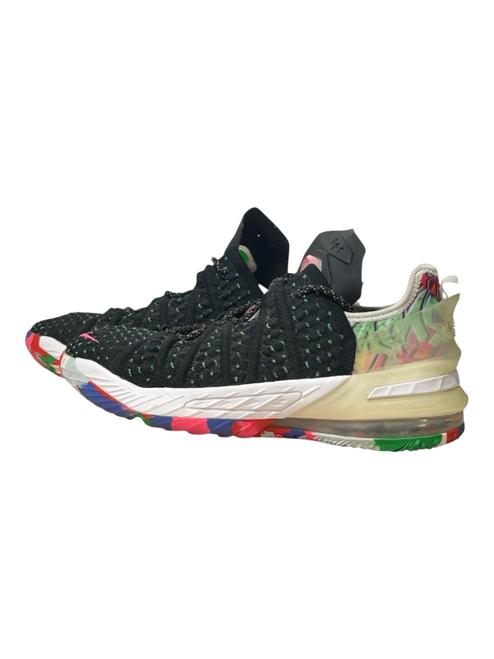 Nike Lebron XVIII “James Gang” Black Multicolor Basketball Shoes Youth Size 6.5Y